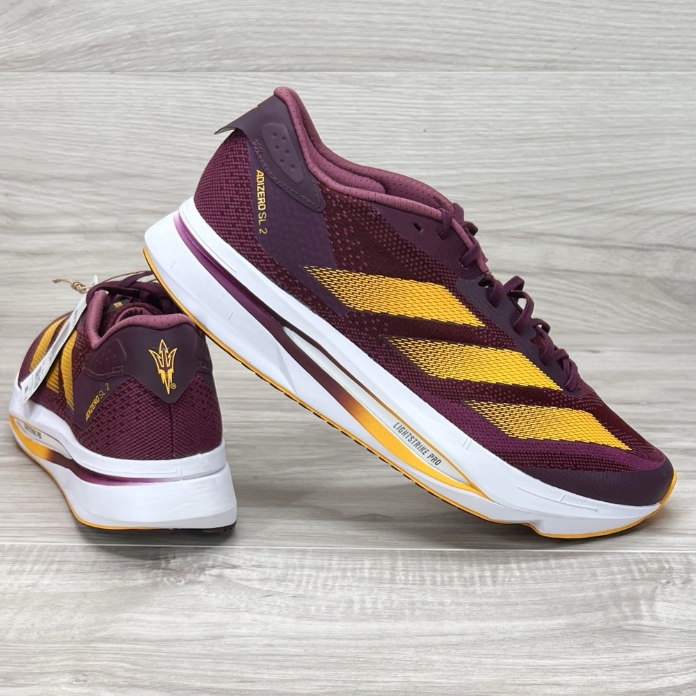 adidas Men 10.5 Adizero SL2 Red Arizona State University Sun Devils Shoes JQ0236